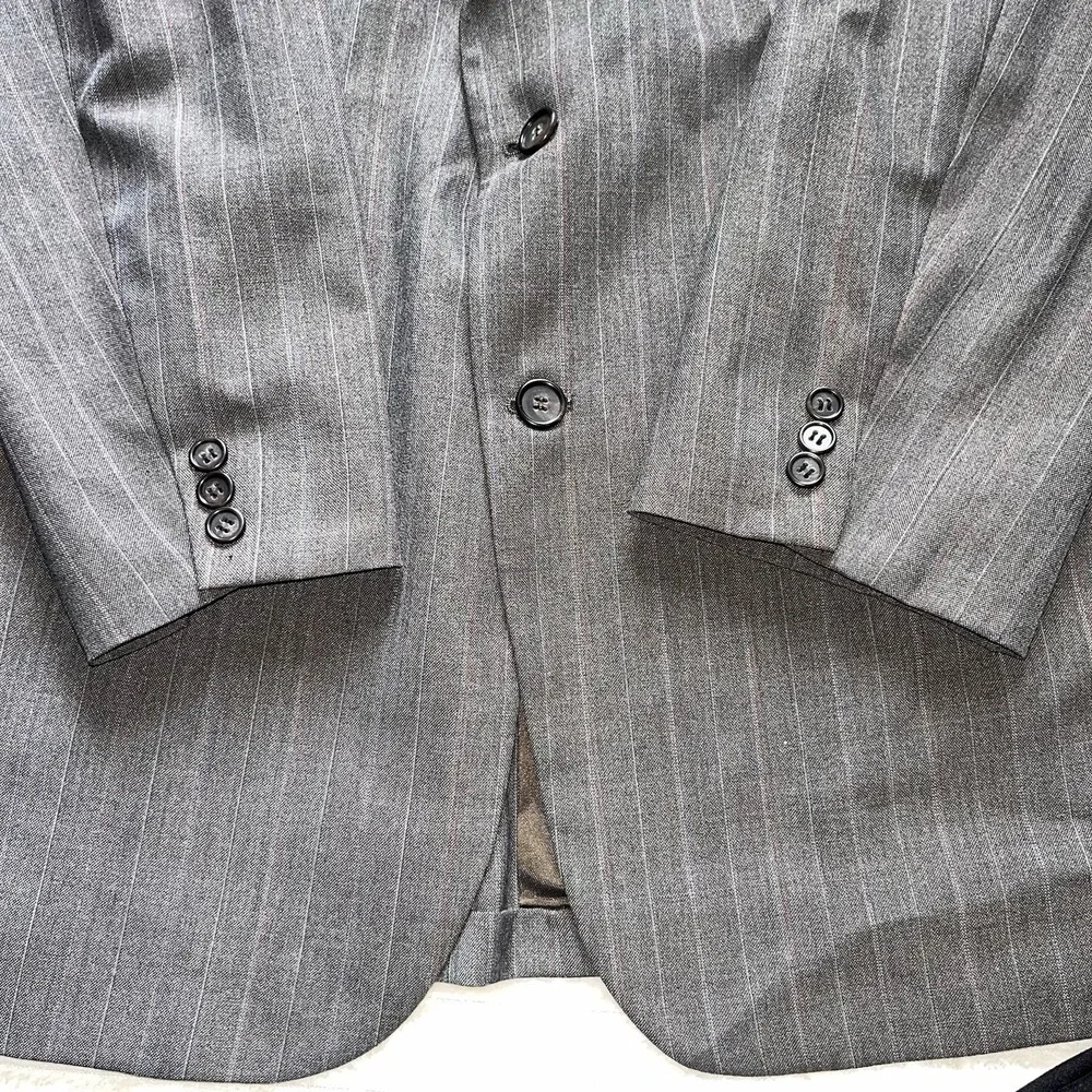 Cartier Blazer Suit Men's 48 Gray Jacket Pinstripe Union Made in USA